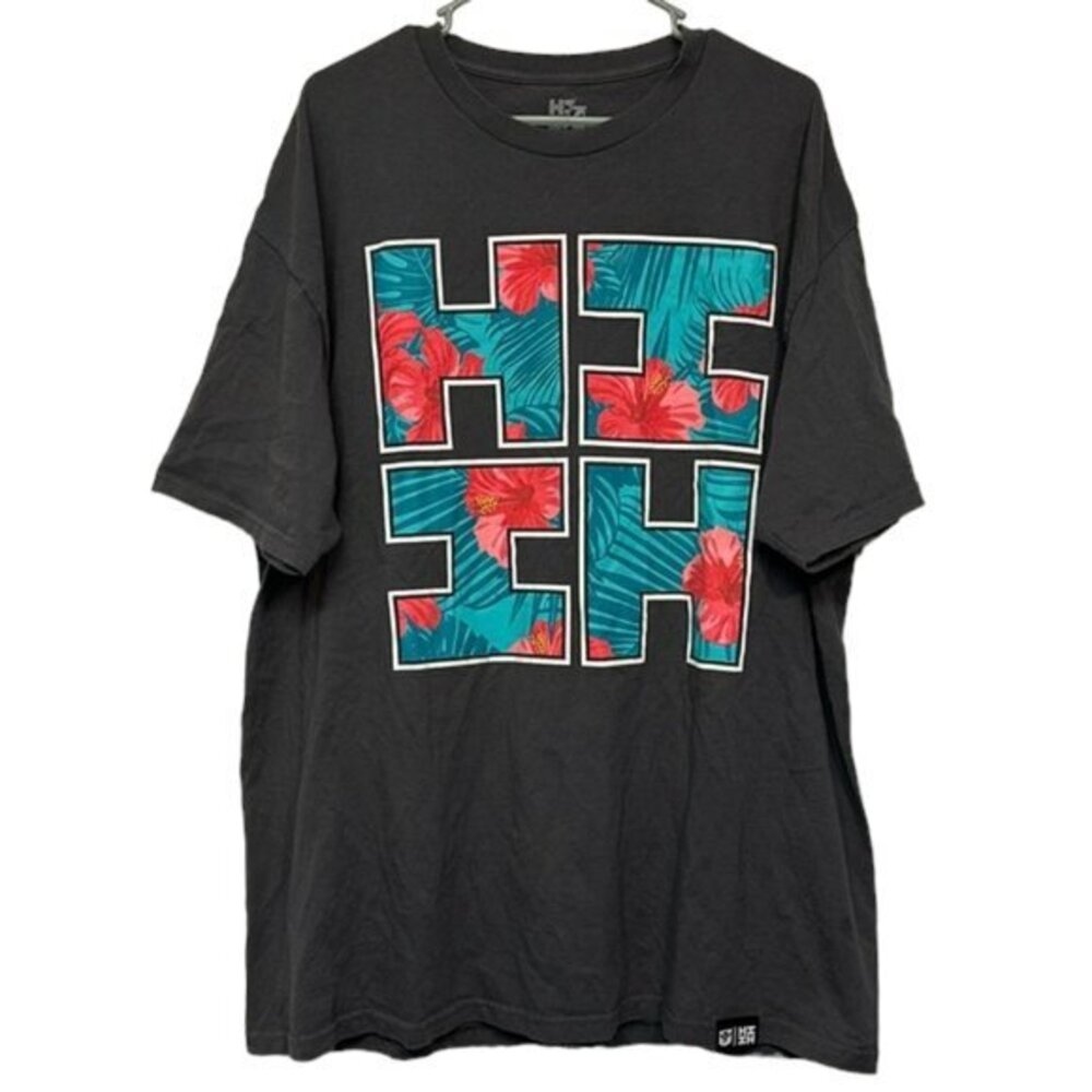 Hawaii's Finest HI Tropical Iconic Plumeria Leaves Gray Shirt Size 2X EUC #1859